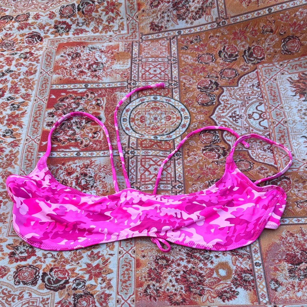 Pink Camouflage Bikini Top
